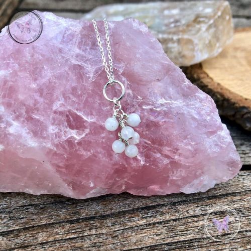 Moonstone Cluster June Birthstone Necklace